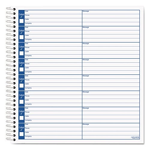 TOPS Spiral Voice Message Log Book, 2-Sided, 1-Part, 8.5 x 8.25 Inches, 8 Messages per Page, 800-Message Book (4416) , Manila - Image 5