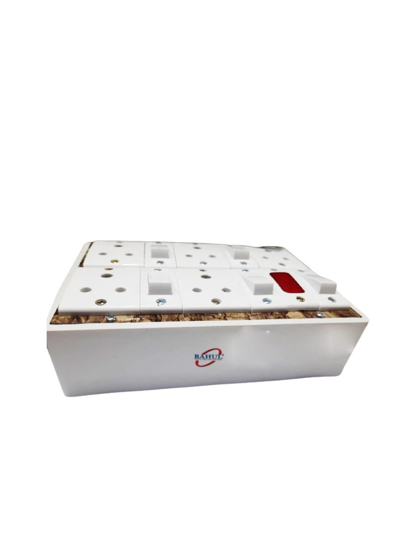 Bahul BAHUL Three Pin Multi Plug Point 4 Meter Cord Multi Outlet Extension Board 5 Sockets with Small Plug Easy to Fit Everywhere  - Image 1