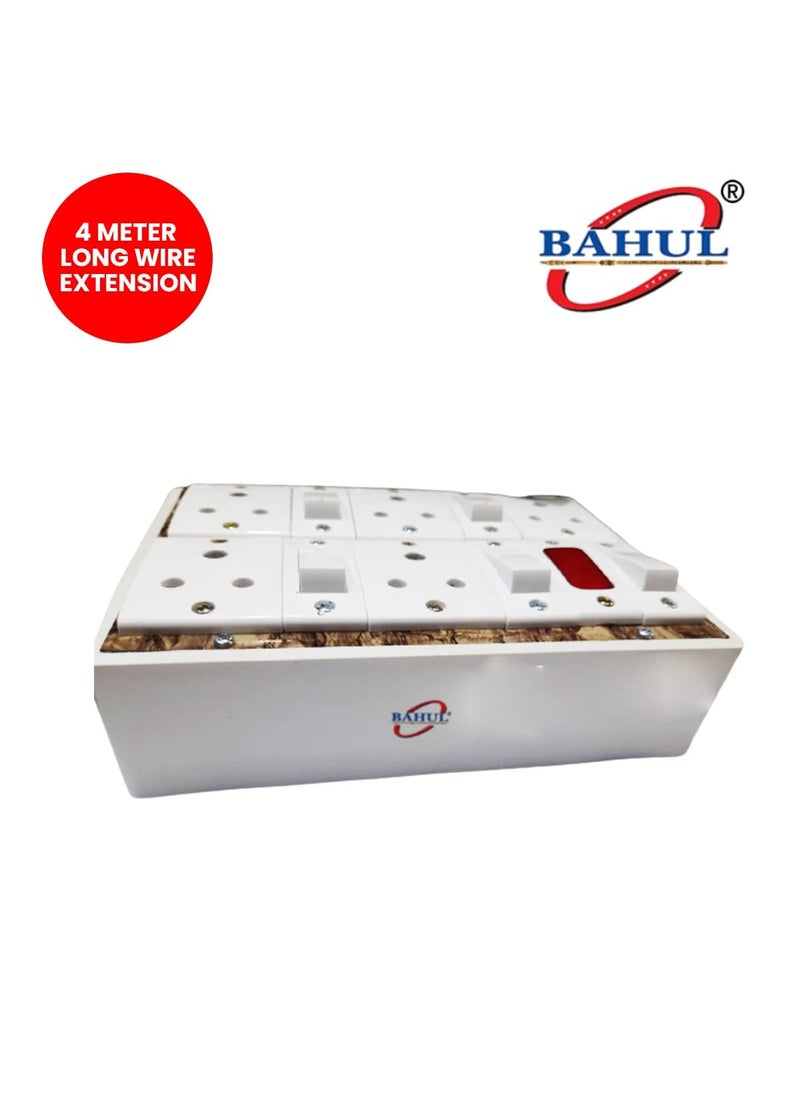 Bahul BAHUL Three Pin Multi Plug Point 4 Meter Cord Multi Outlet Extension Board 5 Sockets with Small Plug Easy to Fit Everywhere  - Image 2