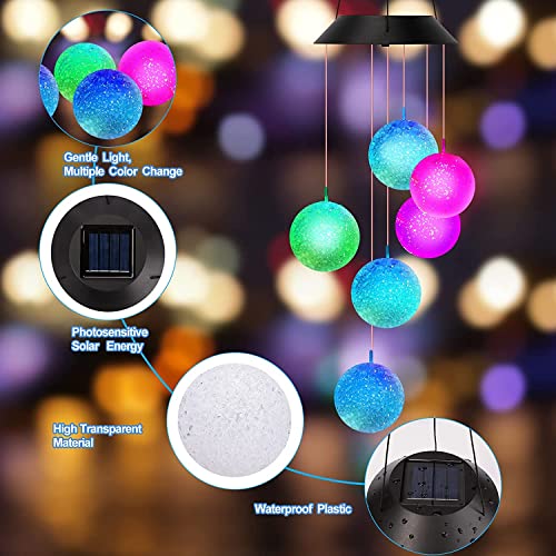 WHISKET - Solar Wind Chimes Color Changing Lights Outdoor, Best Gifts for Mom Grandma Women Wife Aunt Sister, Unique Mobile Wind Chime, Garden Yard Decor (1) - Image 2
