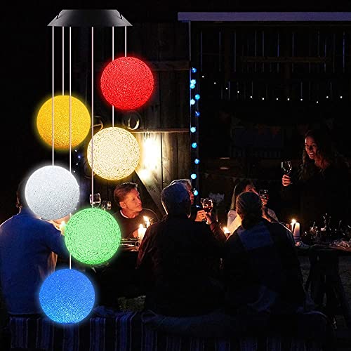 WHISKET - Solar Wind Chimes Color Changing Lights Outdoor, Best Gifts for Mom Grandma Women Wife Aunt Sister, Unique Mobile Wind Chime, Garden Yard Decor (1) - Image 3
