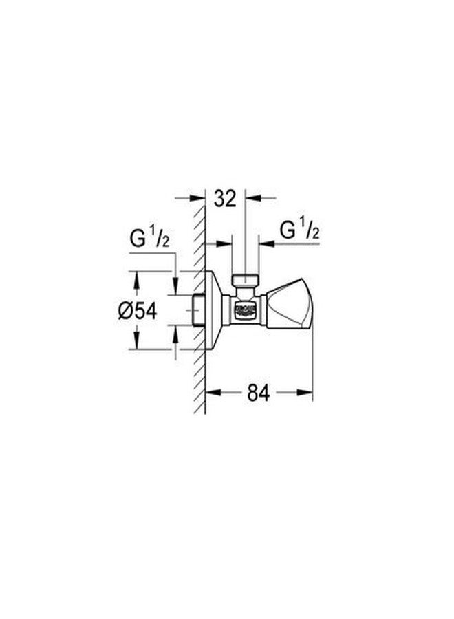 جروهي صمام زاوية معدني من GROHE، نصف بوصة، مطلي بالكروم، 22940000 - Image 4