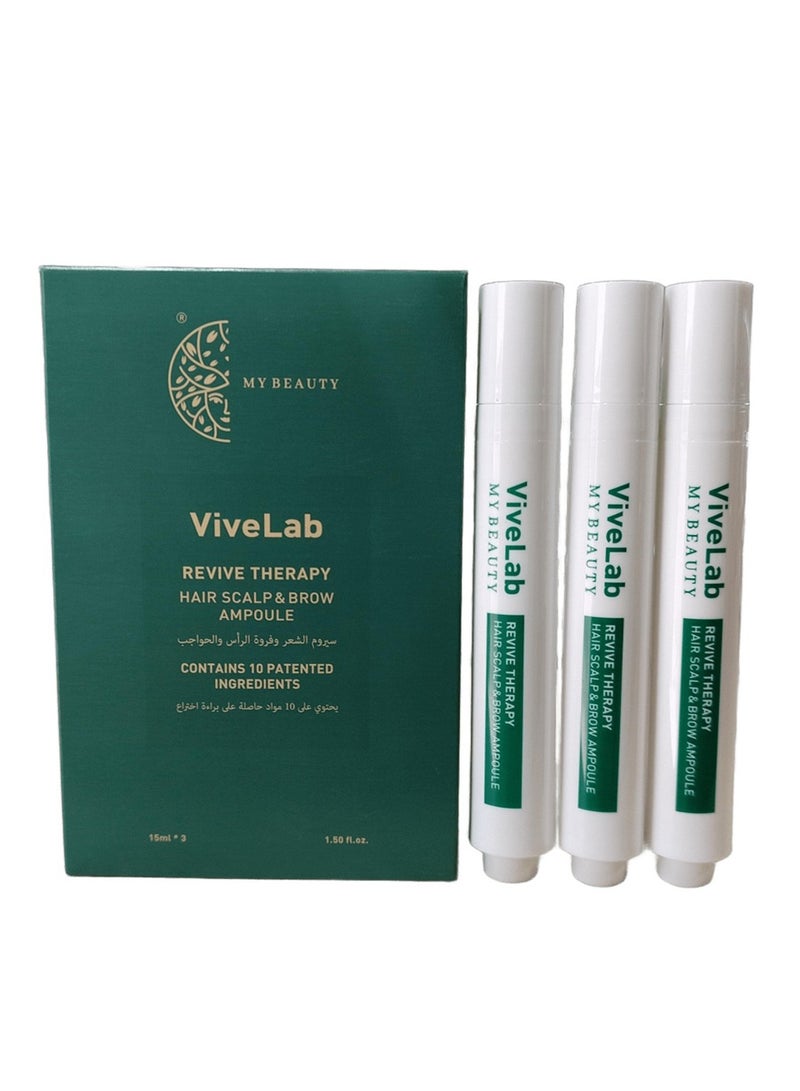 ViveLab Pack Of 3 ViveLab Revive Therapy Hair Scalp & Brow Ampoule 15*3ml - Image 3