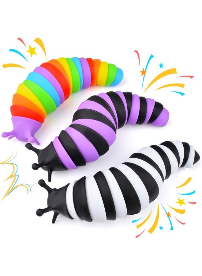 Cevioce Fidget Slug Toy, Sensory Slug Fidget Toy for Kids & Adults, 3Pcs Cute Autism Sensory Toys for Autistic Children, Toddler Stress Relief Toy｜Christmas Stocking Stuffers Gift for Kids ADHD - Image 1