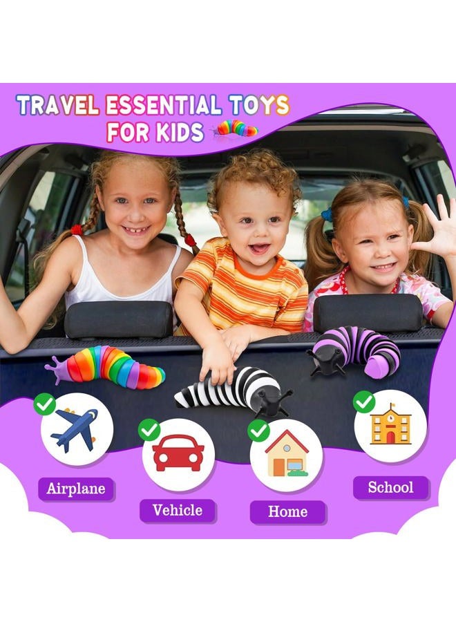 Cevioce Fidget Slug Toy, Sensory Slug Fidget Toy for Kids & Adults, 3Pcs Cute Autism Sensory Toys for Autistic Children, Toddler Stress Relief Toy｜Christmas Stocking Stuffers Gift for Kids ADHD - Image 3
