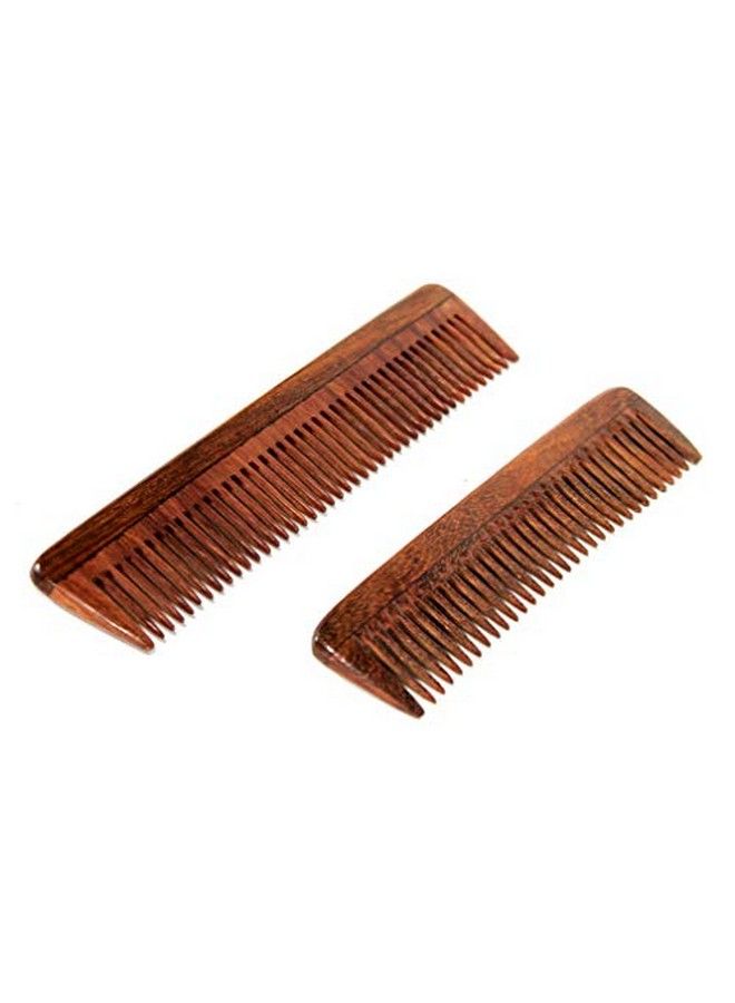 ESPLANADE Wooden Comb for Men & Women (Set of 2) Sheesham Wood Handmade AntiStatic Hair Beard Moustache Comb. - Image 3