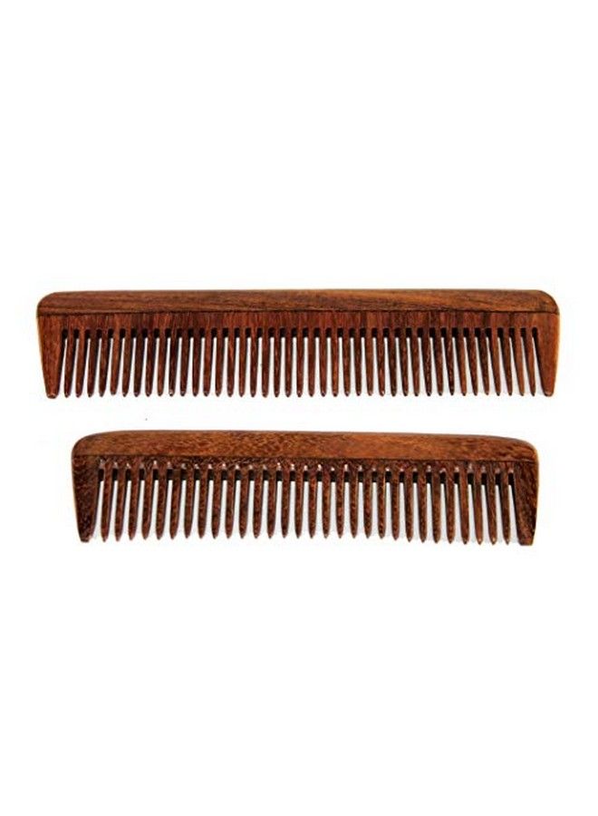 ESPLANADE Wooden Comb for Men & Women (Set of 2) Sheesham Wood Handmade AntiStatic Hair Beard Moustache Comb. - Image 2