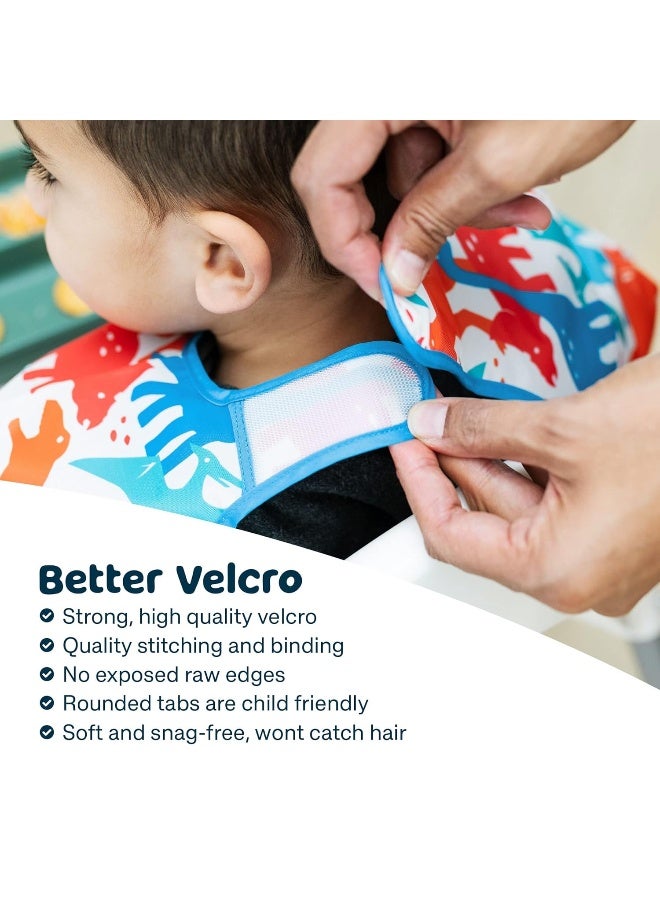 Tiny Twinkle Mess Proof Baby Bib - Waterproof & Lightweight Baby-Led Weaning Apron | 100% Recycled Polyester, Easy Clean & Machine Washable (Floral Blue, Small 6-24 Months) - Image 4