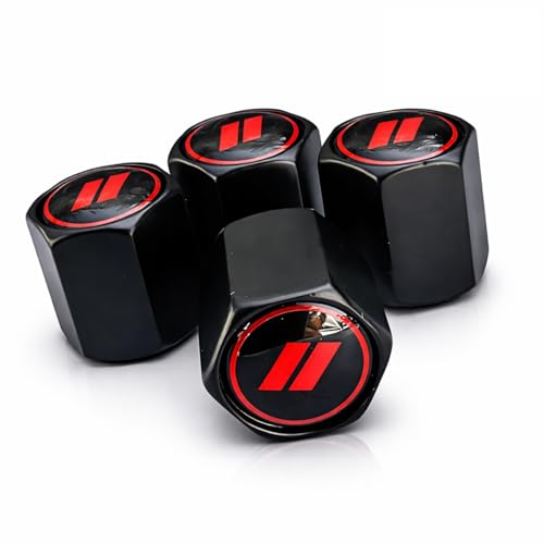 TACTILIAN Red Tire Valve Stem Caps for Dodge Tire Valve Leakproof Aluminum Tire Valve Caps for Car Tires with Rubber ORing Compatible with Dodge Valve Stem Caps for Challenger Charger Ram 1500 - Image 1