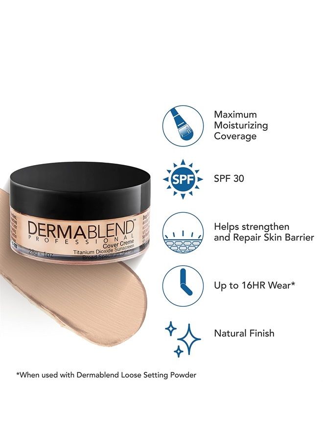 Dermablend Cover Creme High Coverage Foundation with SPF 30, 0C Pale Ivory, 1 Oz. - Image 3