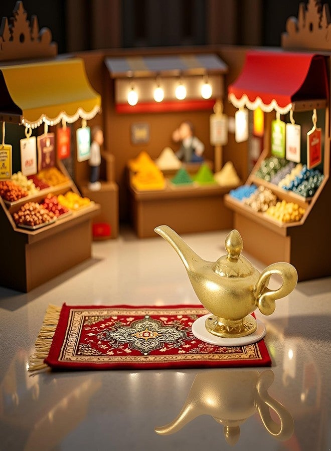 Essivox Miniature Gold Genie Lamp, 1/12 Scale Aladdin Theme Decorative Accessory for Miniature Décor Accessories - Image 5