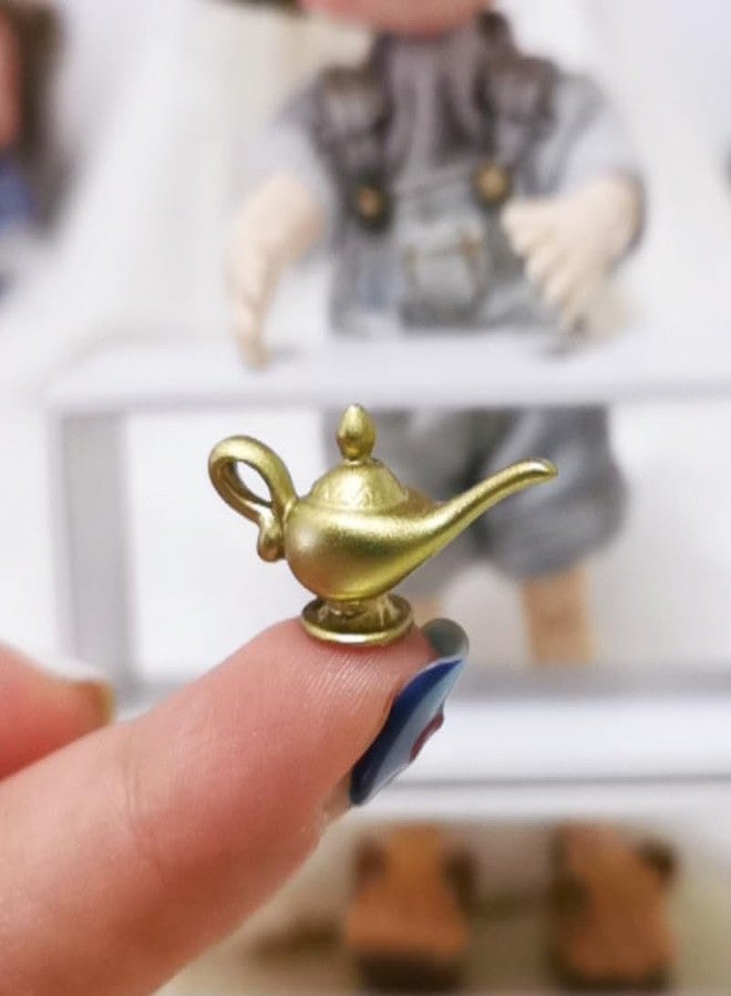 Essivox Miniature Gold Genie Lamp, 1/12 Scale Aladdin Theme Decorative Accessory for Miniature Décor Accessories - Image 2