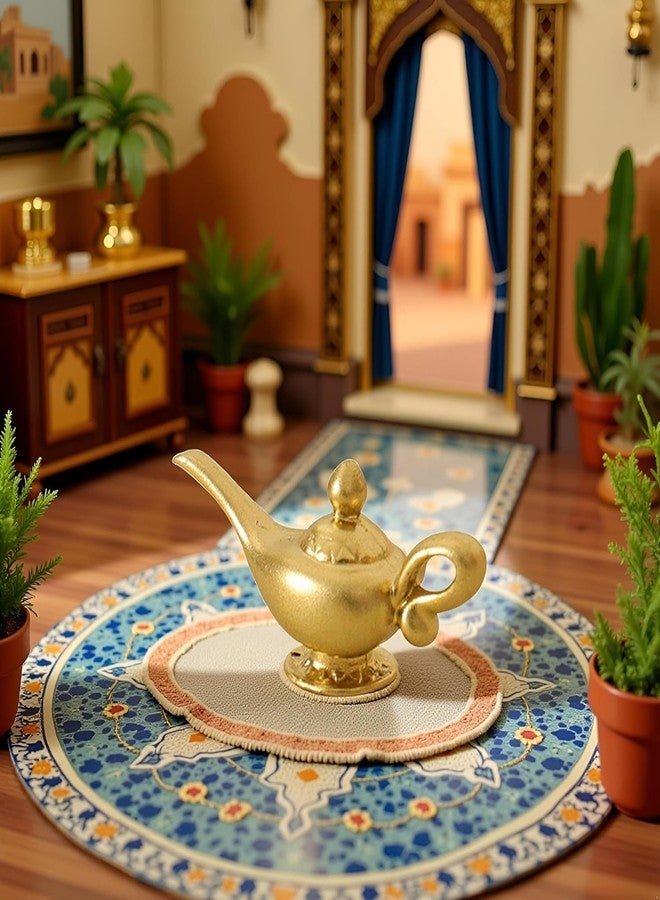 Essivox Miniature Gold Genie Lamp, 1/12 Scale Aladdin Theme Decorative Accessory for Miniature Décor Accessories - Image 3