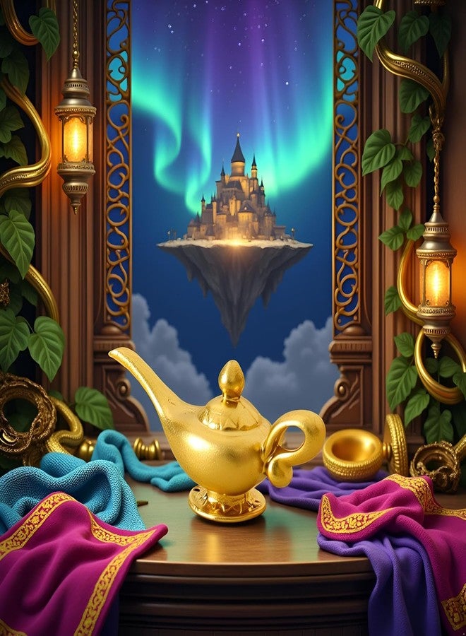 Essivox Miniature Gold Genie Lamp, 1/12 Scale Aladdin Theme Decorative Accessory for Miniature Décor Accessories - Image 4