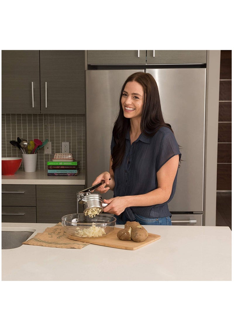 KASTWAVE Potato Ricer Masher Potato Ricer Masher - Premium Stainless Steel, 3 Interchangeable Discs - Manual Potato Press, Ideal for Fruits, Vegetables, Baby Food Easy to Clean - Image 4