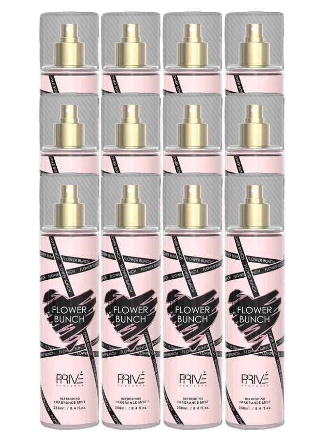 PRIVE 12 Pieces Flower Bunch Body Spray 250ML - Image 1