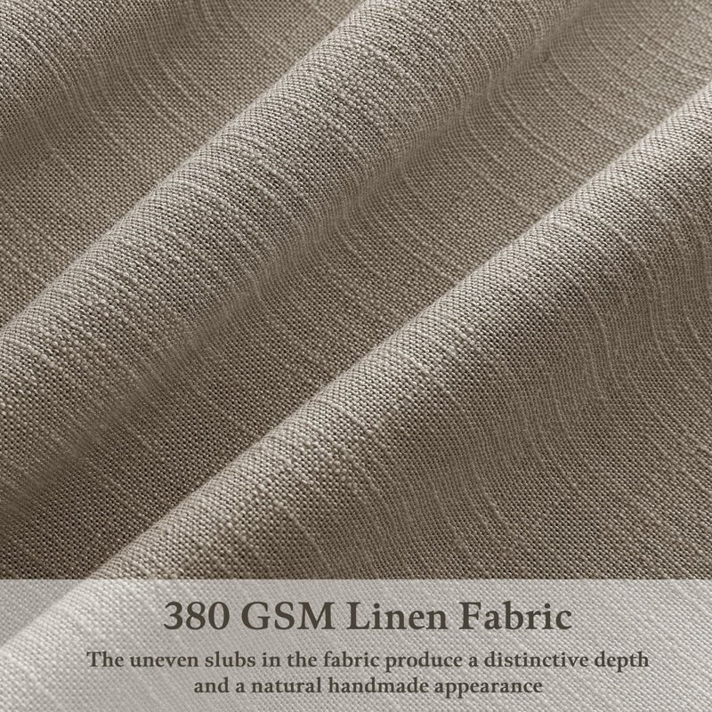 TWODRAPES Tan Brown Extra Long Burlap Semi Sheer Curtains 120 Inches Long for Living Room Bedroom Farmhouse Country Pinch Pleat Flax Linen Window Drapes with Back Tab Ceiling Track System Taupe Burlywood - Image 3