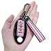 PIFOOG Key Fob Cover fit for Nissan 5 Button Pink Car Keys Shell Case Keychain Protector Accessories for Altima Sentra Murano Maxima Armada Rogue Pathfinder Versa Girly Women TPU Black - Image 2