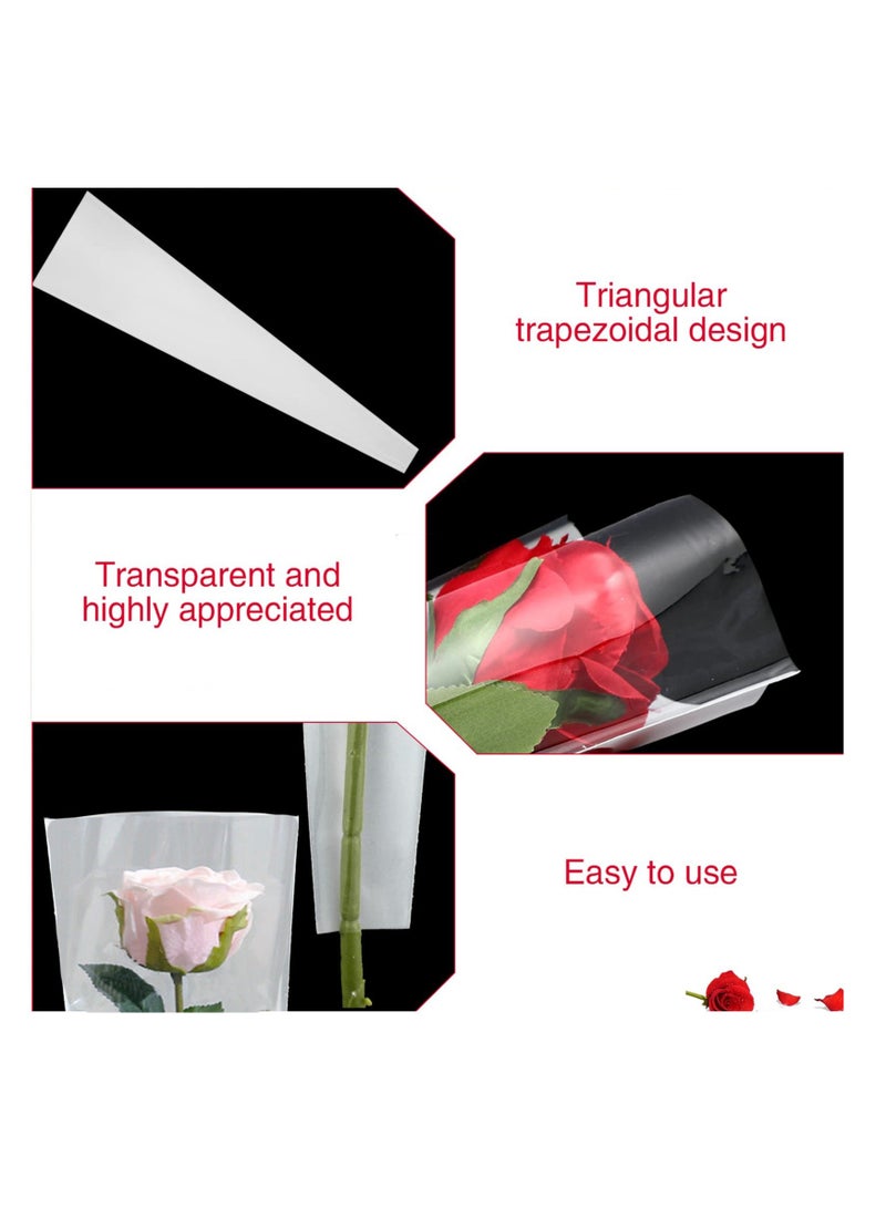 Flower Wrapping Paper, Transparent Single Floral Packaging Bag with English Sentence, Clear Wrapping Flower Bouquet Sleeves For DIY Wedding Birthday Gift - Image 3