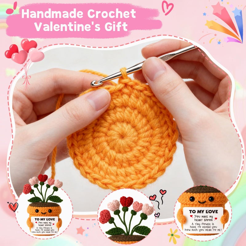 MAMAGIFTREE Valentineâ€™s Day Wife Gifts for Her - To My Love Crochet Heart Flower Plush with Romantic Message Card - Couples Birthday Present Easter Basket Stuffers for Girlfriend Boyfriend Husband Fiance - Image 3