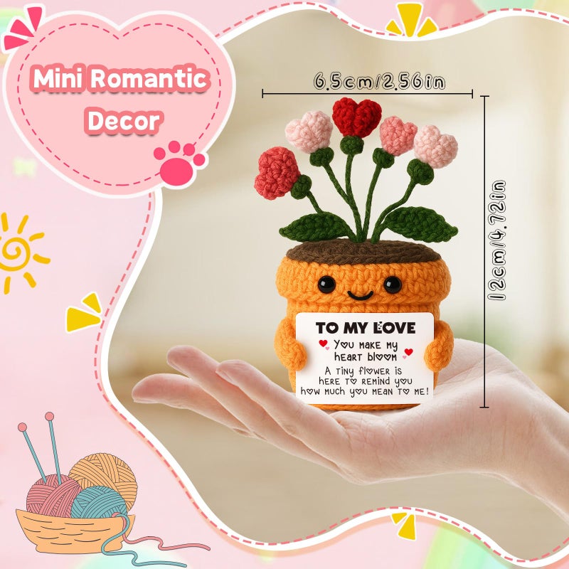 MAMAGIFTREE Valentineâ€™s Day Wife Gifts for Her - To My Love Crochet Heart Flower Plush with Romantic Message Card - Couples Birthday Present Easter Basket Stuffers for Girlfriend Boyfriend Husband Fiance - Image 2