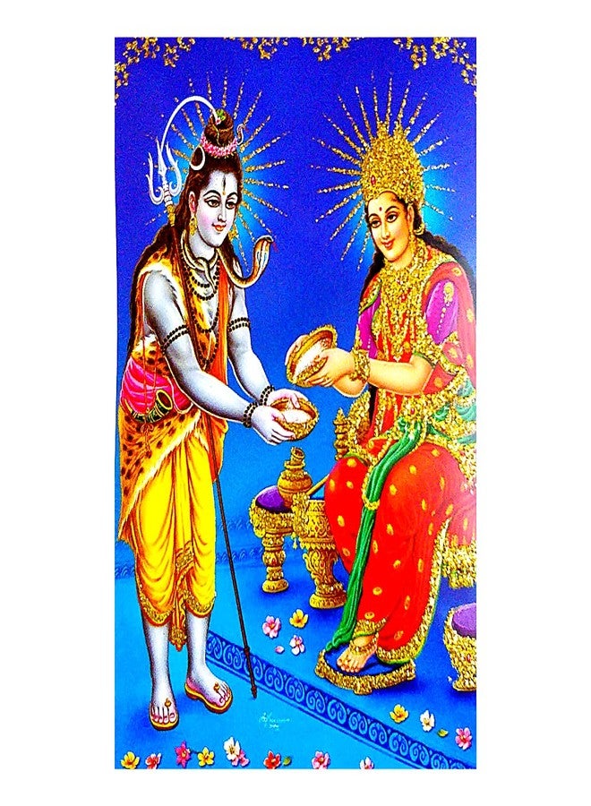Suninow Annapurna JI with Shiv JI | Annapurna MATA Religious Frame,20 Cm - Image 3