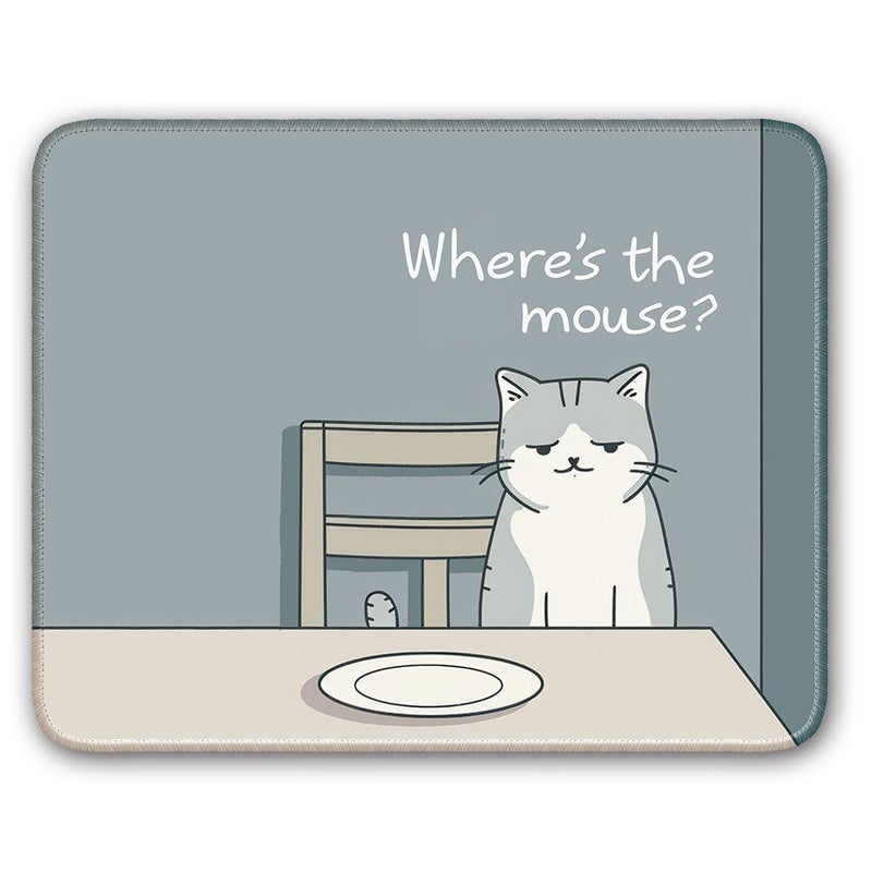 Flodirise Non-Slip Mouse Pad Gaming Mouse Pad Small Mousepad for Computer, Laptop, Gamer, Cat Pattern, 8x10 inch - Image 1