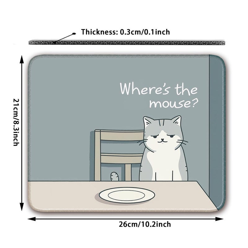 Flodirise Non-Slip Mouse Pad Gaming Mouse Pad Small Mousepad for Computer, Laptop, Gamer, Cat Pattern, 8x10 inch - Image 2