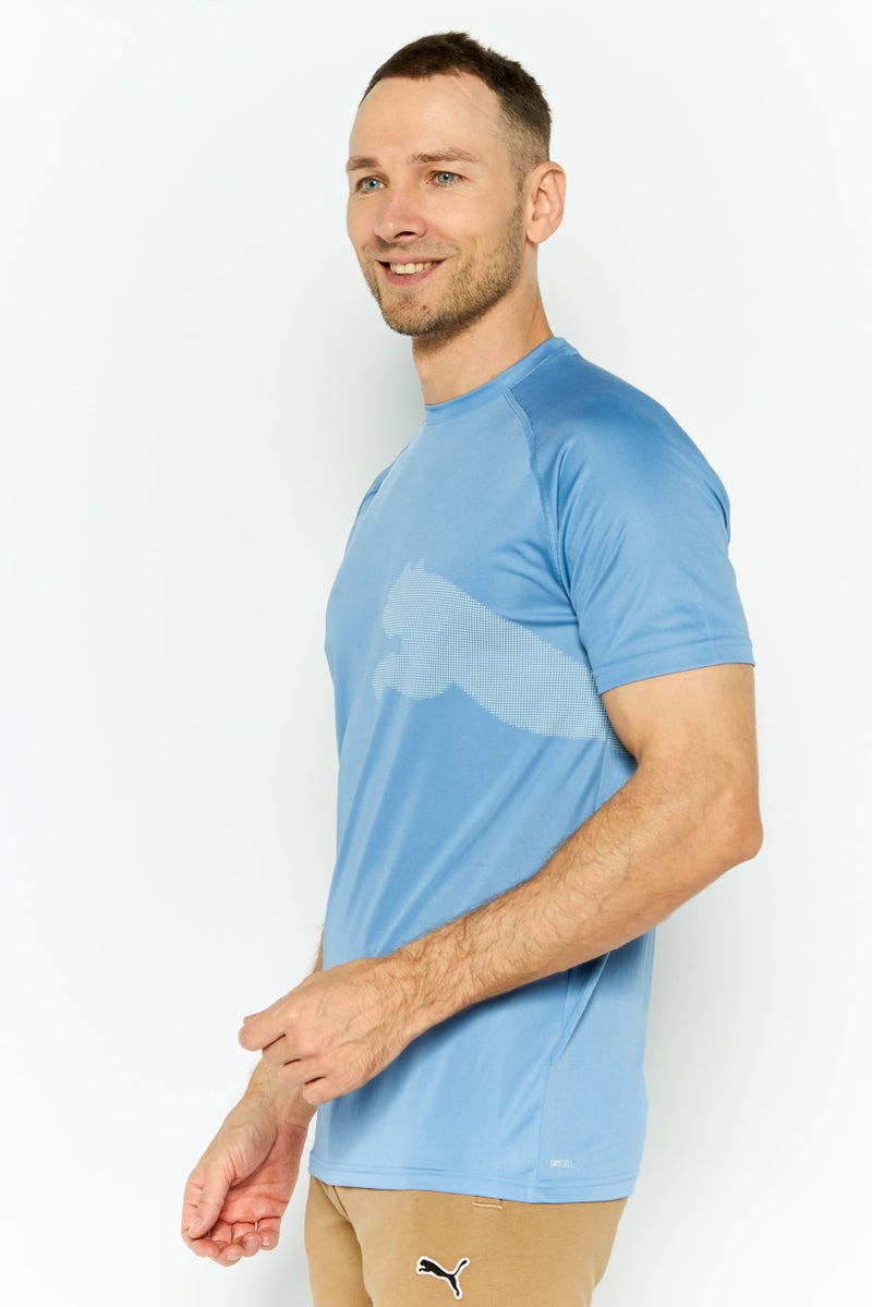 PUMA تي شيرت تدريب قصير الأكمام للرجال، أزرق - Image 3