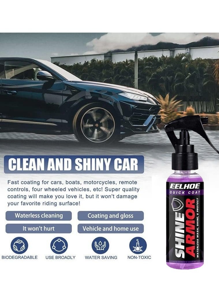 EELHOE 2Pcs Ceramic Coating Spray Car Wax Polish Spray Automotive Nano coating Agent Car Spray Coating Waterless Car Wash Wax & Polish Hydrophobic Paint Sealant Detail Protection and Shine (100ML)  - Image 2