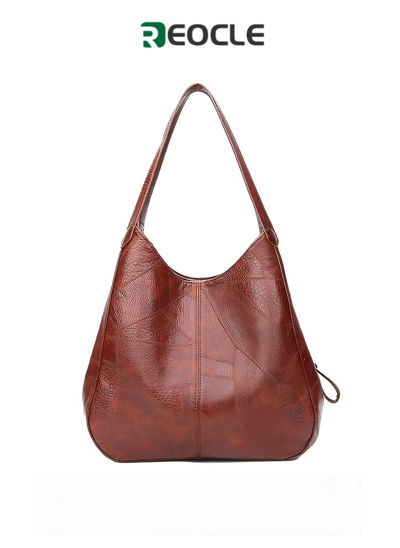 REOCLE Women's Tote Shoulder Bag Soft Leather Handbag with Large Capacity Genuine Leather Tote Bags Made of High Quality  - Image 1