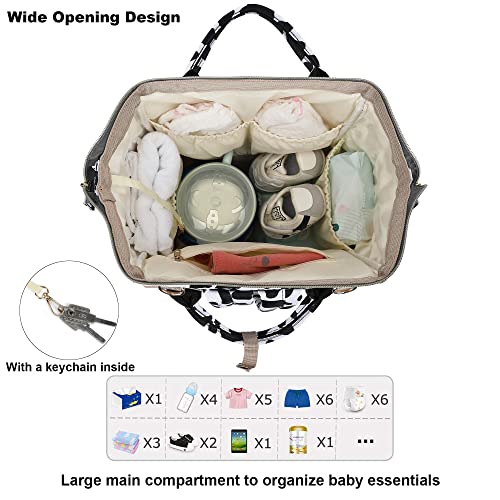 Yusudan Cow Print Diaper Bag Backpack for Baby Girls Boys, Waterproof Large Nappy Bags for Mom with Stroller Straps - Image 4