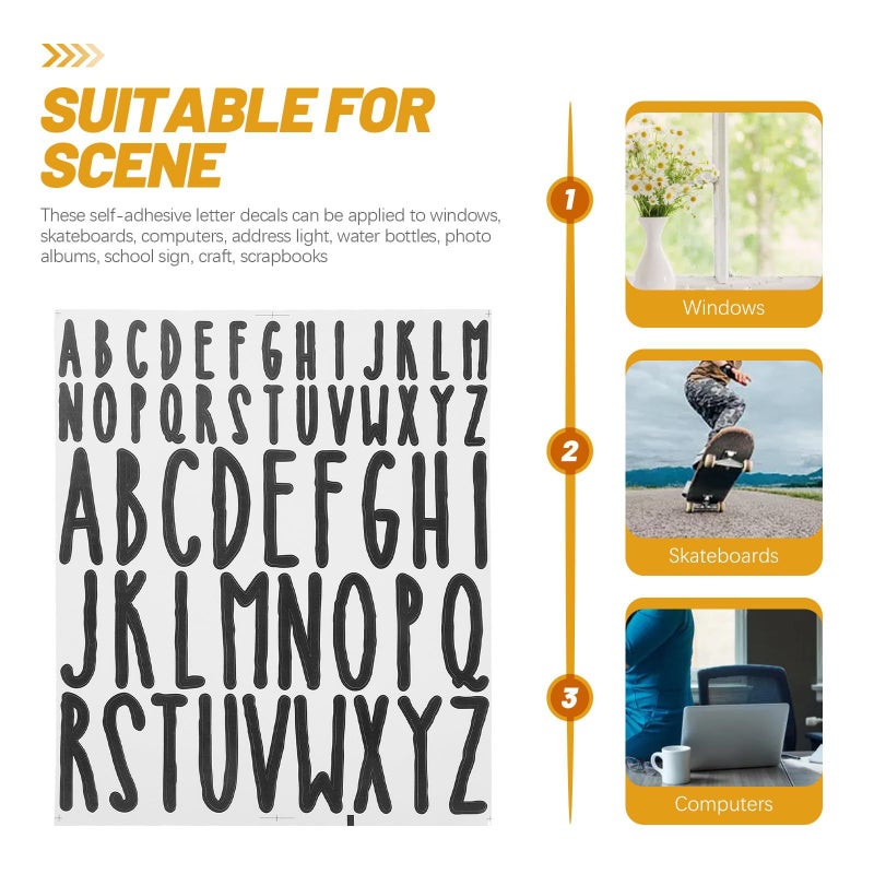 Uonlytech Removable Black Self Adhesive Letters Stickers 10 Count 2.5cm 5cm Vinyl Alphabet Decals For Diy Mailbox Cup And Craft Decoration - Image 4