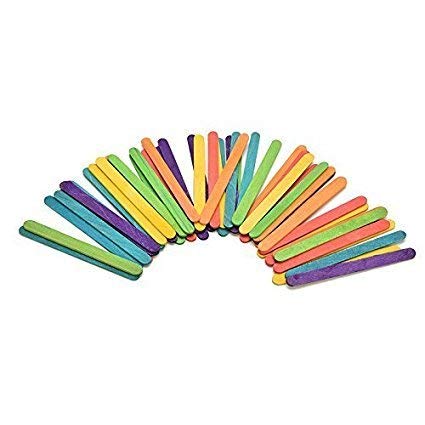 NOZOMI Natural Wooden Color Craft Ice Cream Lollipop Colored Sticks for Handcraft 114mm10mm2mm Ice Cream Sticks 850 P114CS Mix Color - Image 1