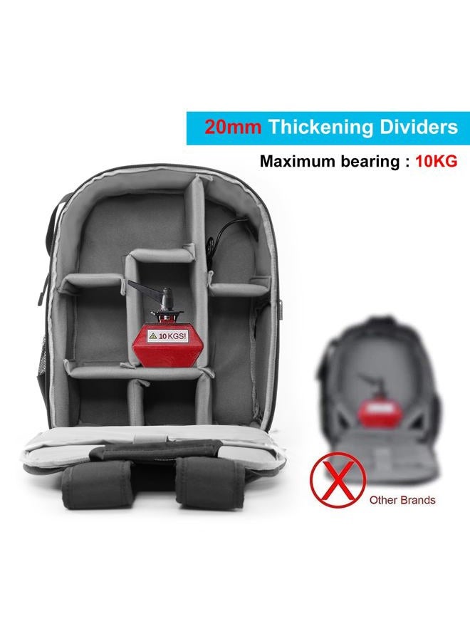 Caden Camera Backpack Bag for DSLR/SLR Mirrorless Camera Waterproof with 15.6 inch Laptop Compartment, USB Charging Port, Tripod Holder, Rain Cover, Camera Case Compatible for Sony Canon Nikon Black L - Image 5