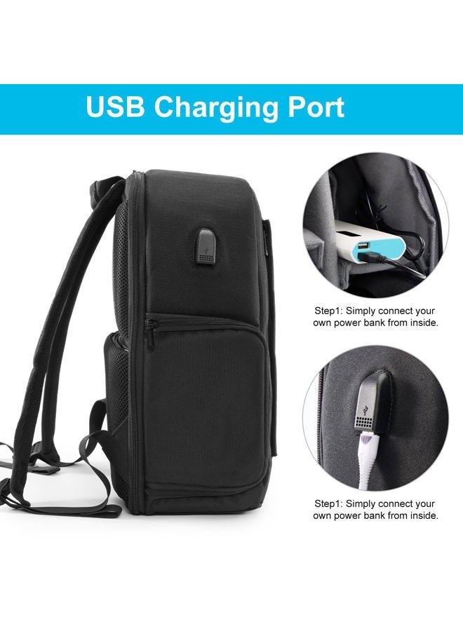 Caden Camera Backpack Bag for DSLR/SLR Mirrorless Camera Waterproof with 15.6 inch Laptop Compartment, USB Charging Port, Tripod Holder, Rain Cover, Camera Case Compatible for Sony Canon Nikon Black L - Image 4