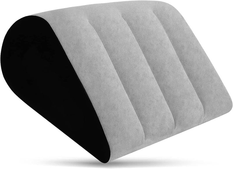 Prosixtoy Portable Wedge Pillow Inflatable Cushion - Body Positioners Lightweight Wedge Pillow for Sleeping, Leg Elevation, Use in Bed, Travel, Camping, Fast Inflating Deflation (Grey) - Image 1