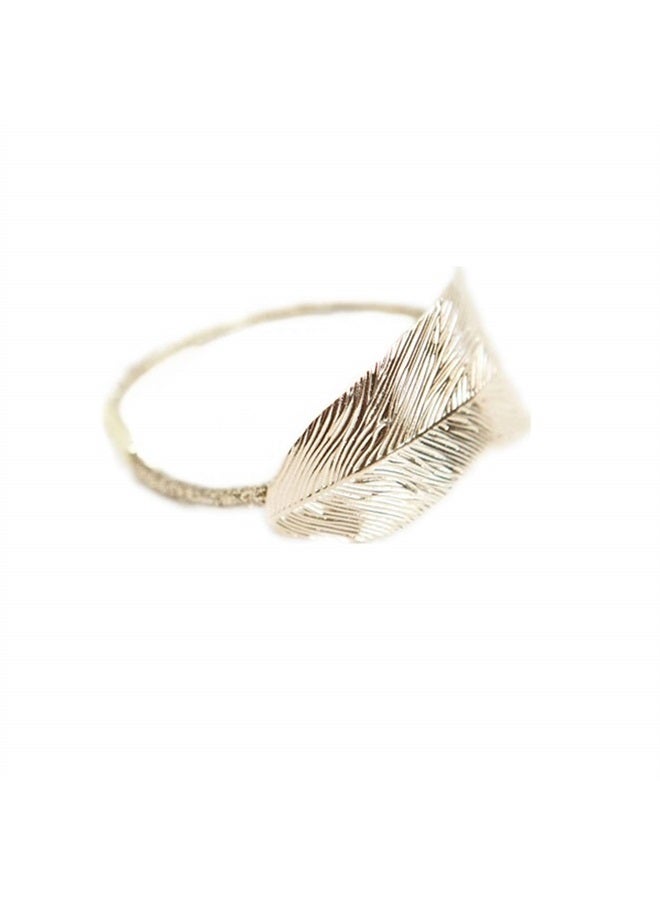 Jinyu 8 Pcs Metal Leaf Hair Rope Hairband Ponytail Holder Hair Ring Crystal Elastic Rubber Band Hair Tie Hair Headdress Hair Accessories -2 Styles Gold and Silver - Image 5