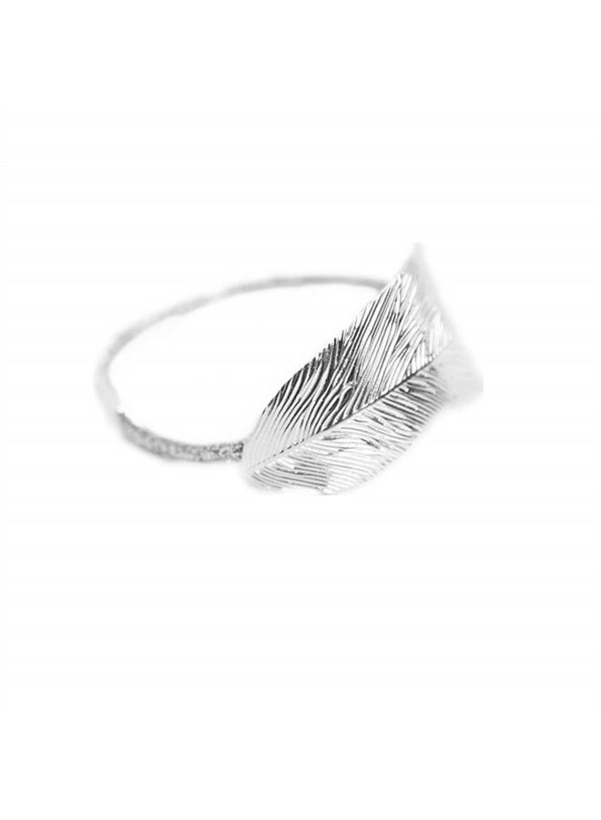 Jinyu 8 Pcs Metal Leaf Hair Rope Hairband Ponytail Holder Hair Ring Crystal Elastic Rubber Band Hair Tie Hair Headdress Hair Accessories -2 Styles Gold and Silver - Image 4