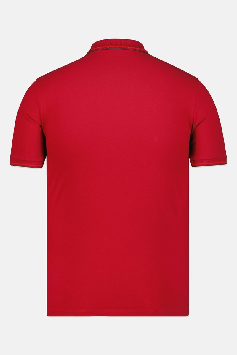 Celio Men Regular Fit Plain Short Sleeve Polo Shirt, Red - Image 2