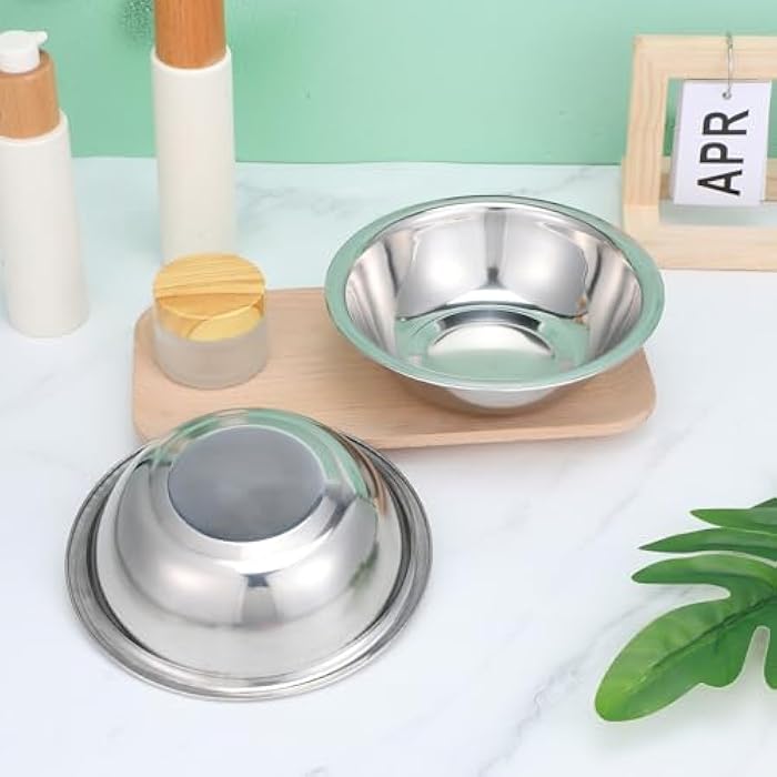 mekueeex 12 Pcs Stainless Steel Facial Mask Mixing Bowl Set 6.3 Inches Wide Esthetician Supplies Facemask Bowl DIY Skin Care Mixing Tool Kit for Lady Women Home Beauty Salon Use - Image 4