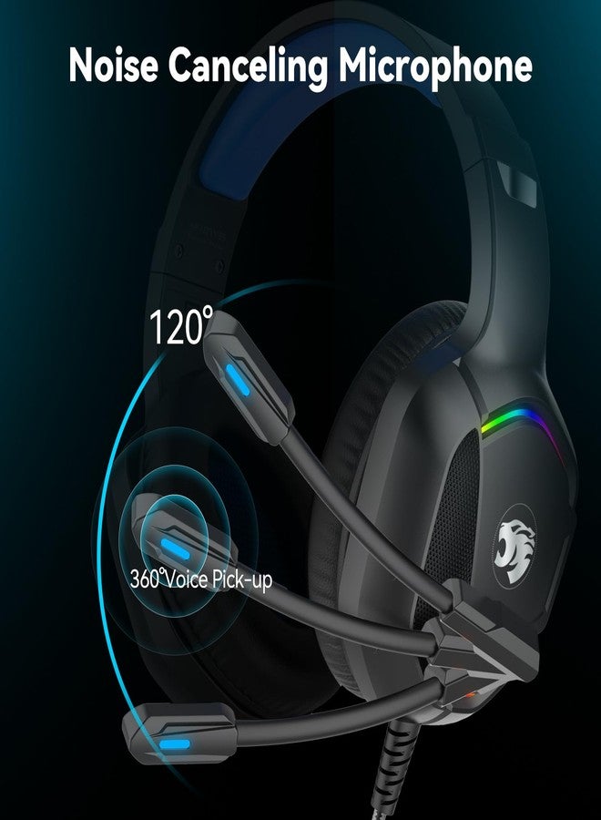 IMYB A36 Gaming Headset with Microphone for Pc, Xbox One Series X/s, Ps4, Ps5, Switch, Stereo Wired Noise Cancelling Over-Ear Headphones with Mic for Computer, Laptop, Mac, Nintendo, Gamer (Blue) - Image 3