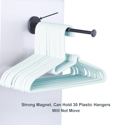 LEKUSHA Magnetic Hanger Organizer Rack, Extendable Clothes Hanger Stacker for Washing Machine or Dryer, Space Saving Hanger Storage Holder, Keep Clothes Hangers in Hand, Black, Pack of 1 - Image 2