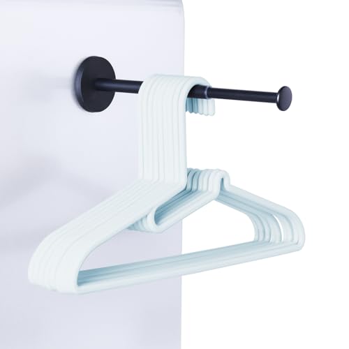 LEKUSHA Magnetic Hanger Organizer Rack, Extendable Clothes Hanger Stacker for Washing Machine or Dryer, Space Saving Hanger Storage Holder, Keep Clothes Hangers in Hand, Black, Pack of 1 - Image 1