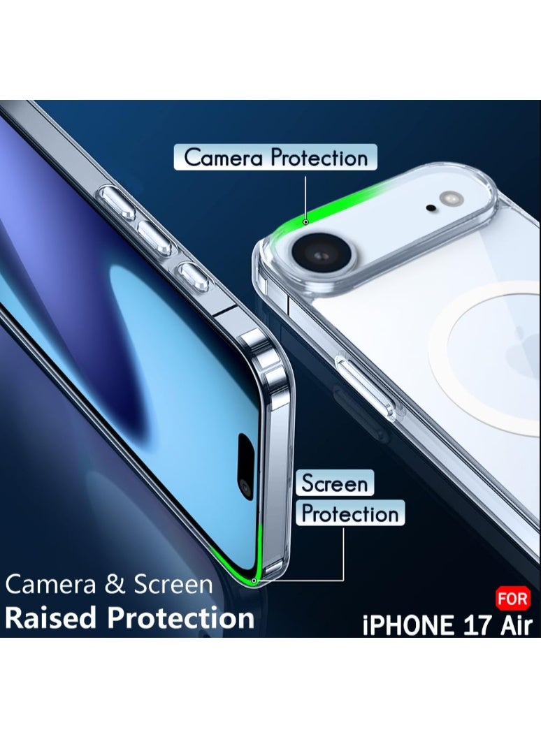 كوالتي جراب iPhone Air Magsafe المغناطيسي القوي، جراب هاتف بتغطية كاملة، حماية من السقوط بدرجة عسكرية، رفيع للغاية، حافة مرتفعة للغاية، شفاف - Image 4