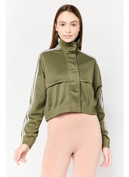 adidas Originals Women Sportswear Fit Long Sleeves Outdoor Sweatshirt, Olive  - Image 1