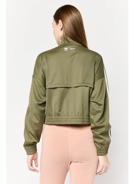 adidas Originals Women Sportswear Fit Long Sleeves Outdoor Sweatshirt, Olive  - Image 4