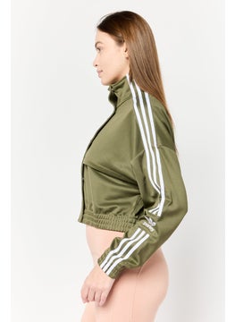 adidas Originals Women Sportswear Fit Long Sleeves Outdoor Sweatshirt, Olive  - Image 2