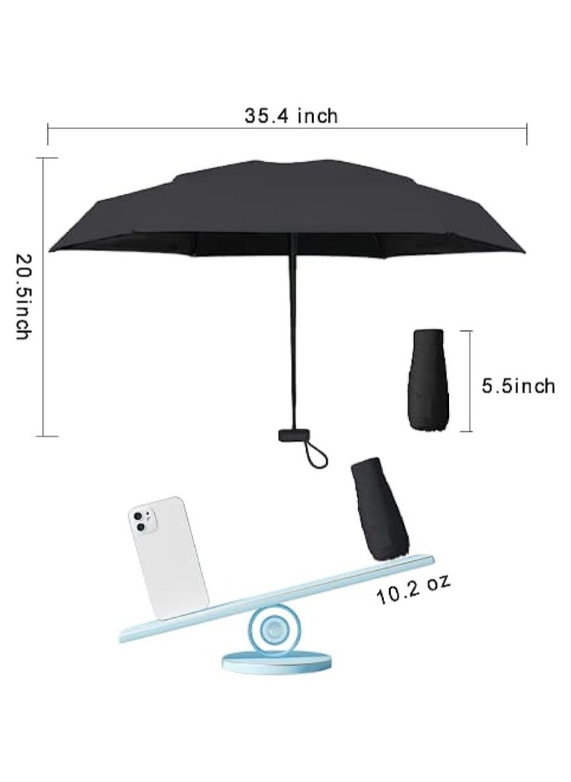 Generic Mini Umbrella For Purse, UPF 50+ UV Protection - Small Travel Lightweight Umbrella for Rain  Sun - 5 Fold Umbrella Women Kids  - Image 5