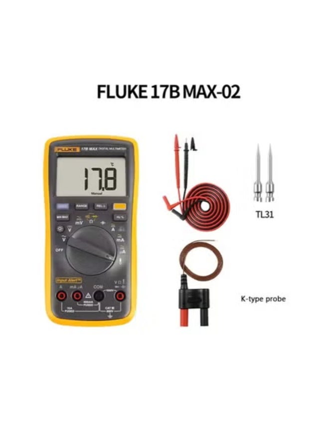 جهاز فلوك 17B MAX-02 متعدد القياسات الرقمي مع أسلاك اختبار TL31 ومزدوج حراري من النوع K - طقم اختبار كهربائي وحراري متكامل